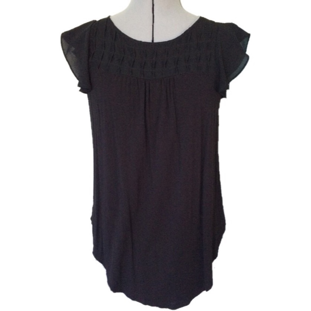 Merona Black Short Sleeve Blouse Small